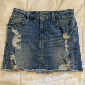 HOLLISTER HIGH RISE DENIM MINI SKIRT